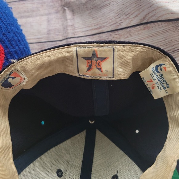 Vintage New York Yankees Hat Cap Fitted 7 1/4 Sports Specialties Pro Blue - Picture 5 of 7